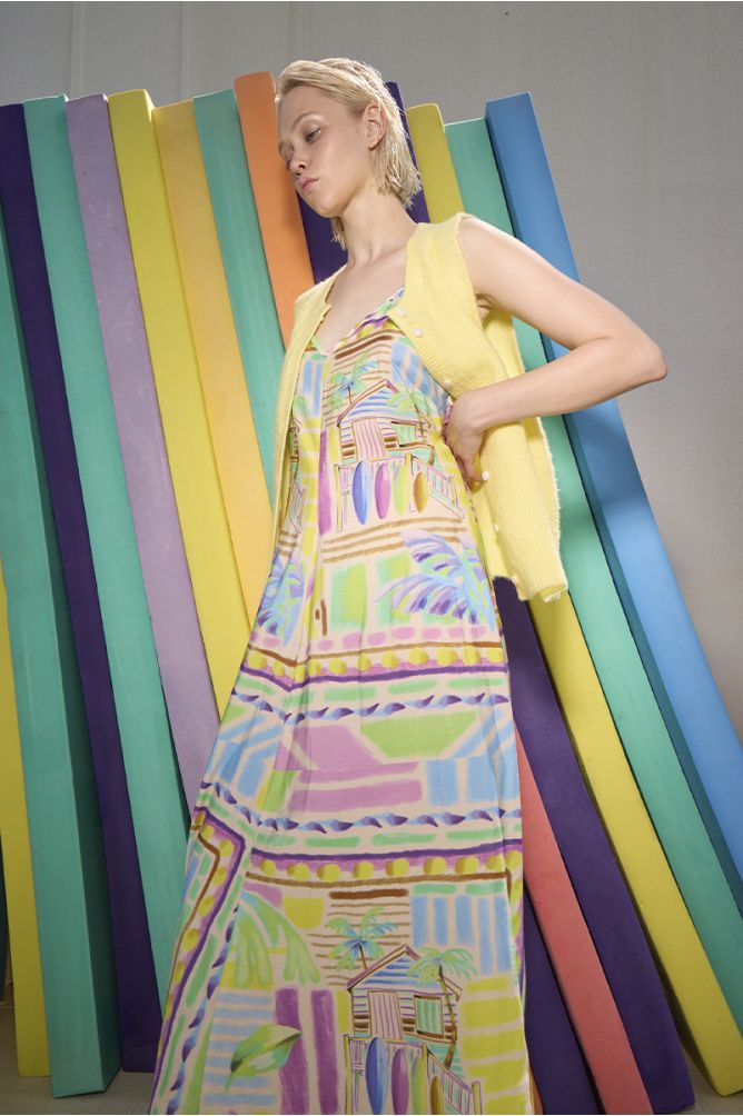 Surf print maxi dress