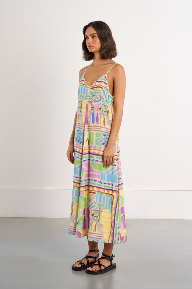 Surf print maxi dress