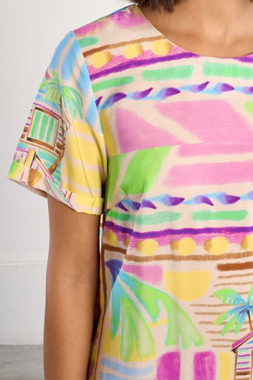 Surf print t-shirt dress