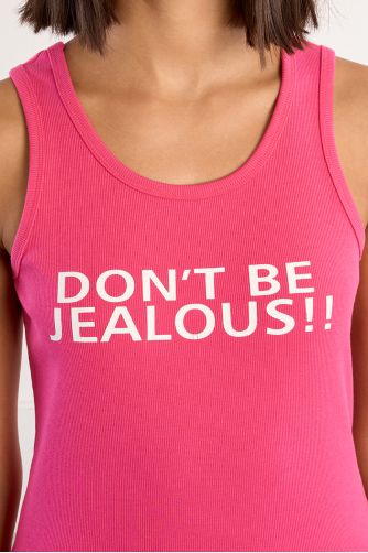 Débardeur côtelé "Don't be jealous!!"