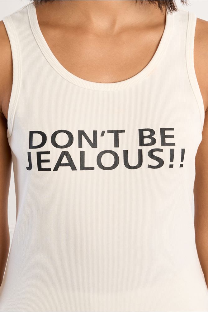 Débardeur côtelé "Don't be jealous!!"