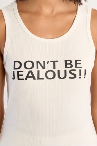 Débardeur côtelé "Don't be jealous!!"