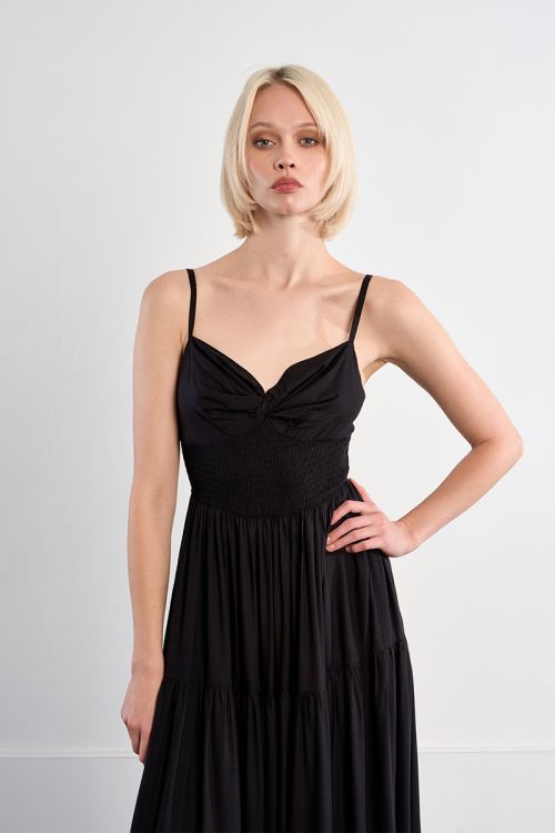 Smocked maxi dress with ruffles