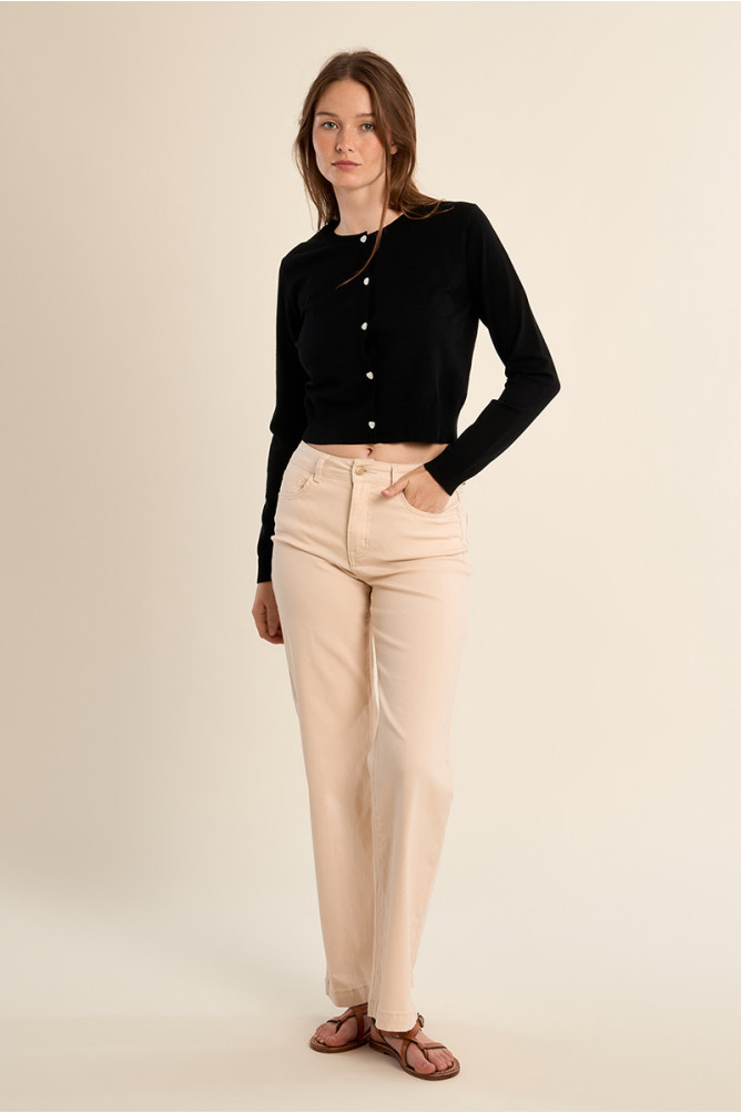 Pantalón de mujer largo, perneras rectas.