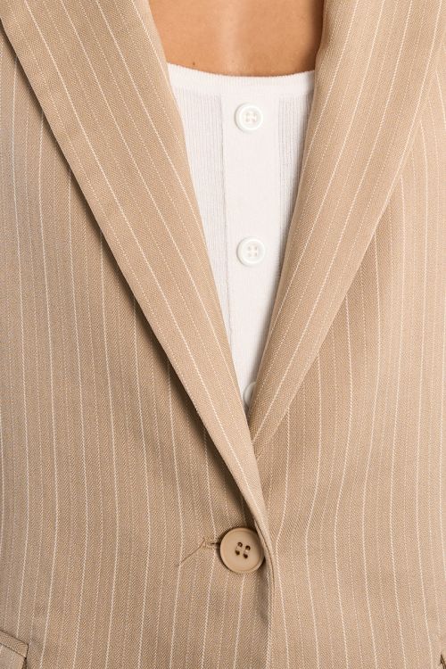 Striped straight blazer