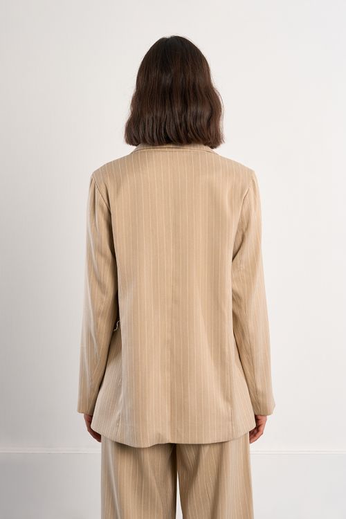 Striped straight blazer