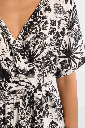 Robe mini portefeuille Hawaï