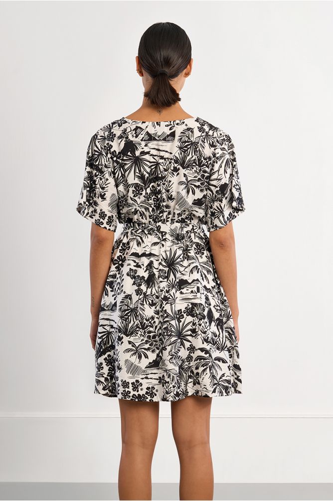 Robe mini portefeuille Hawaï