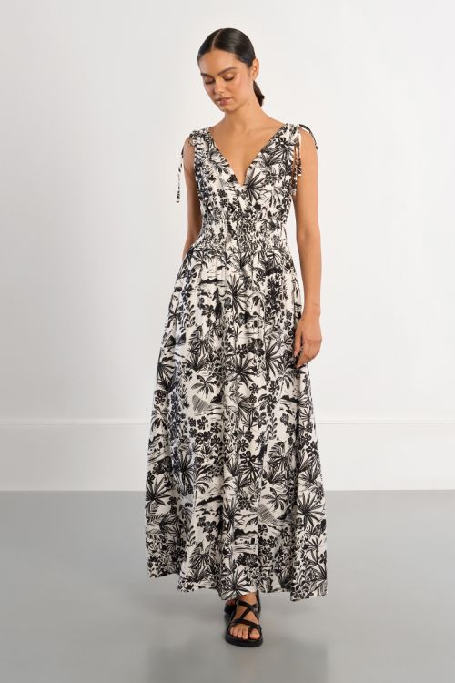 Hawaii smocked maxi dress