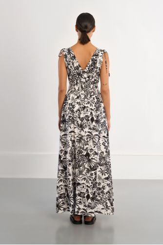 Robe longue smockée Hawaï