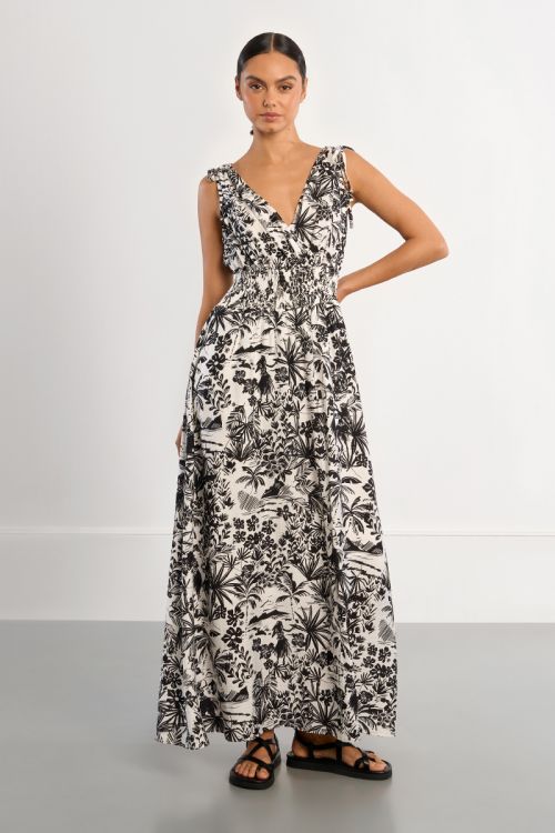 Hawaii smocked maxi dress