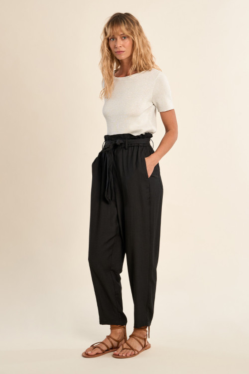 Pantalon taille paperbag