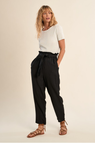 Pantalon taille paperbag