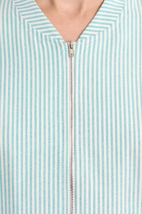 Striped cotton bomber jacket