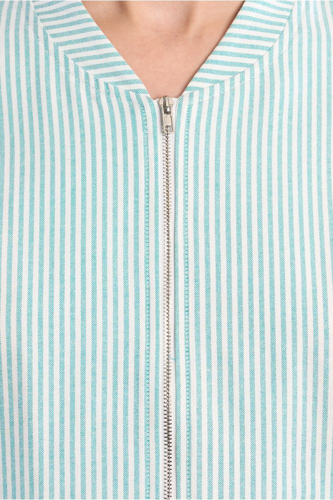 Striped cotton bomber jacket