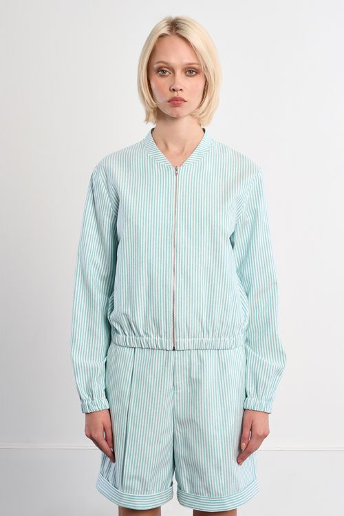 Veste bomber rayée en coton