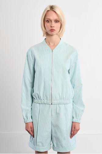 Veste bomber rayée en coton