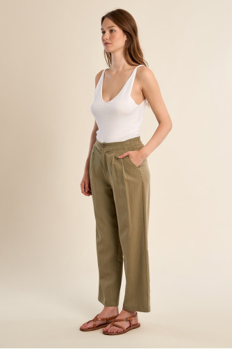 Pantalon droit, taille haute