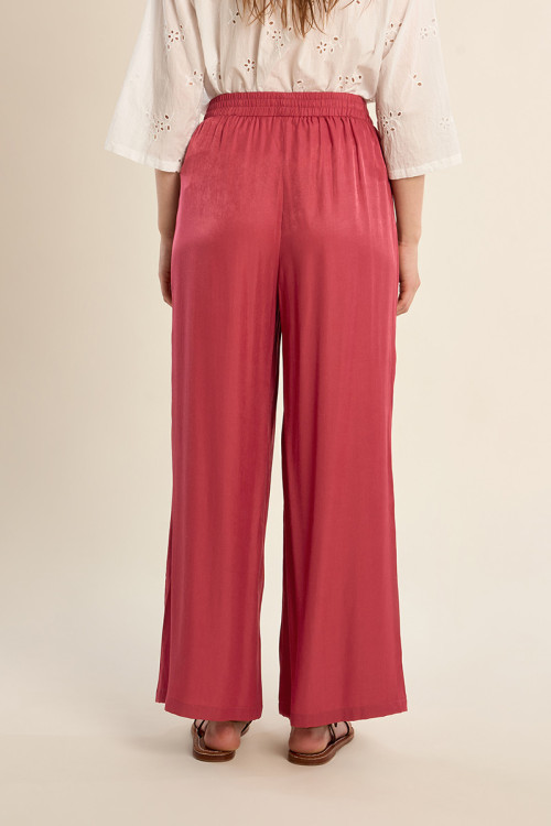 Wide pants, satin effect