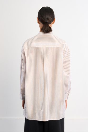 Camisa de mujer de manga larga, estampado de rayas.