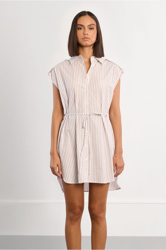 Mini-robe chemise en coton