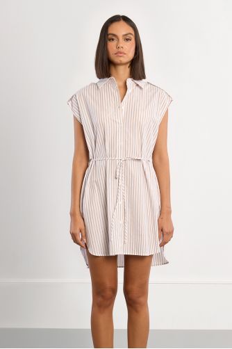 Mini-robe chemise en coton