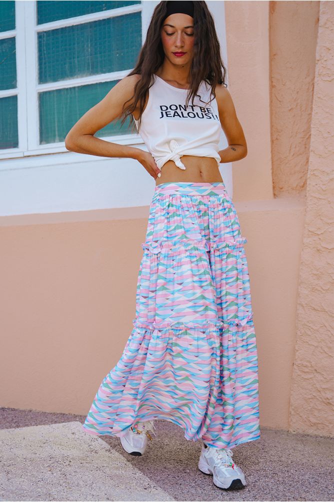 Geometric maxi skirt