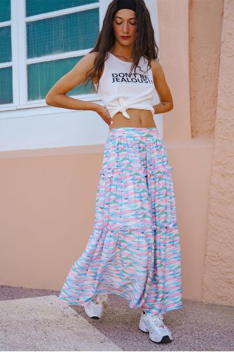 Geometric maxi skirt
