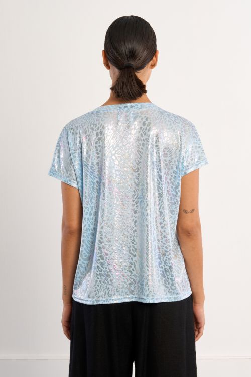 Camiseta de mujer de manga corta, con estampado animal.