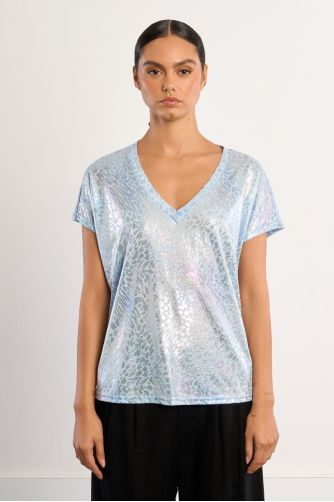 Metallic leopard T-shirt