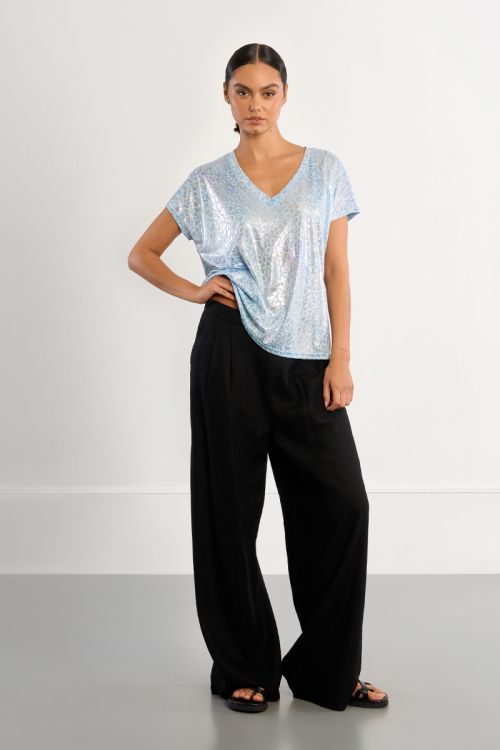 Camiseta de mujer de manga corta, con estampado animal.