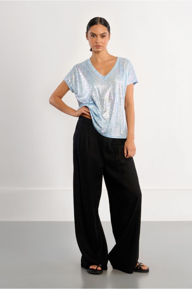 Metallic leopard T-shirt
