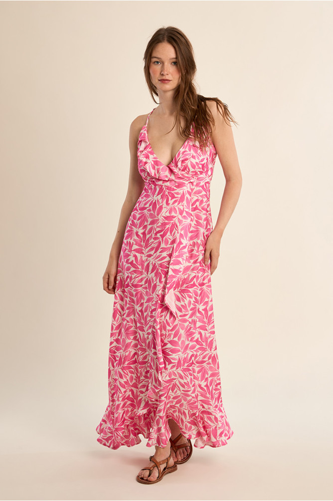 Robe longue, à imprimé floral 