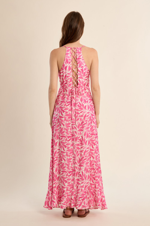 Robe longue, à imprimé floral 