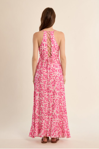 Robe longue, à imprimé floral 