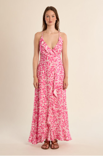Robe longue, à imprimé floral 