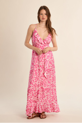 Robe longue, à imprimé floral 