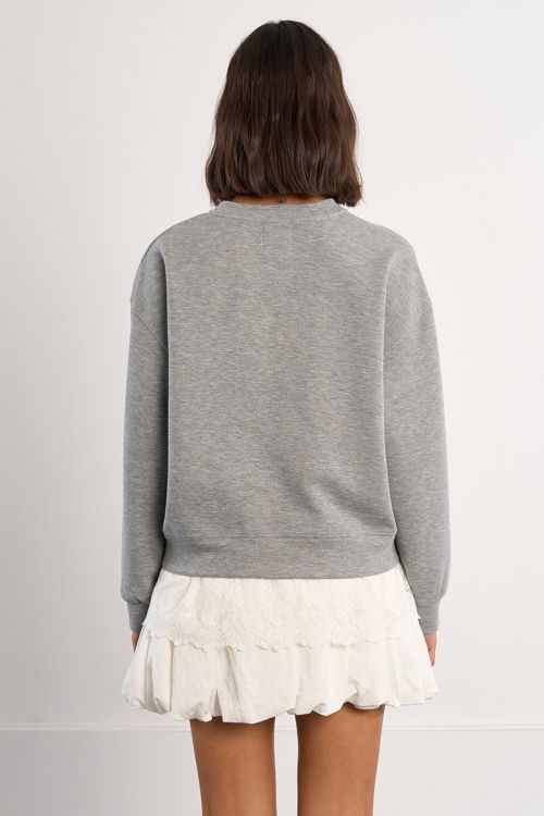 Oversized sweatshirt with lace detail