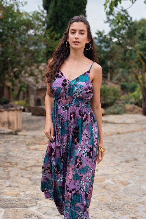 Robe longue, imprimée