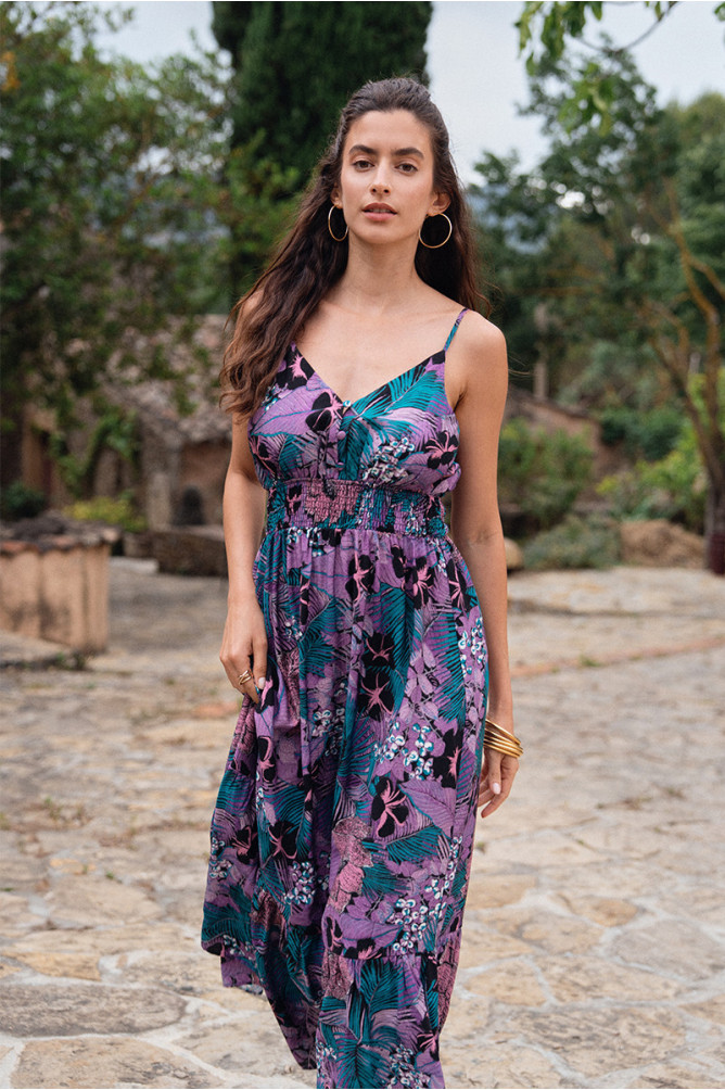 Robe longue, imprimée