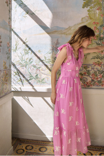 Long dress with embroidery