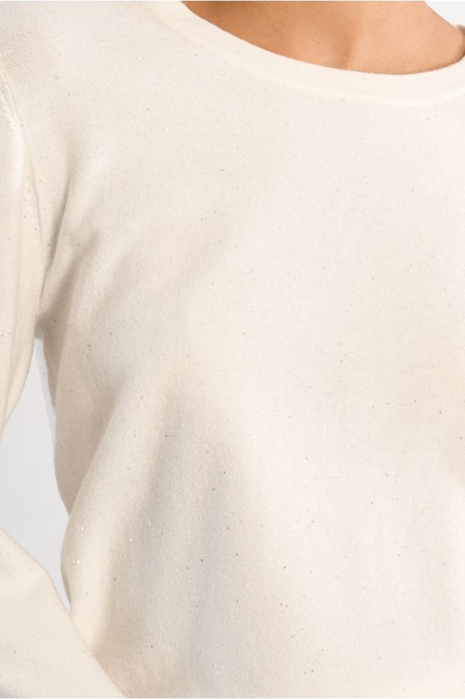 Jersey de mujer de manga larga, detalle brillantitos.