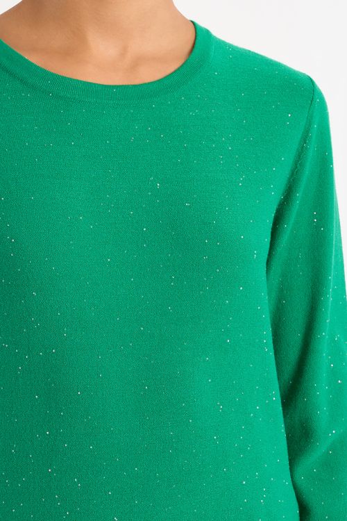 Jersey de mujer de manga larga, detalle brillantitos.