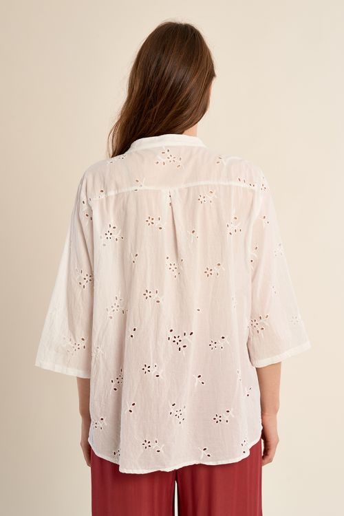 Chemisier coton en broderie anglaise