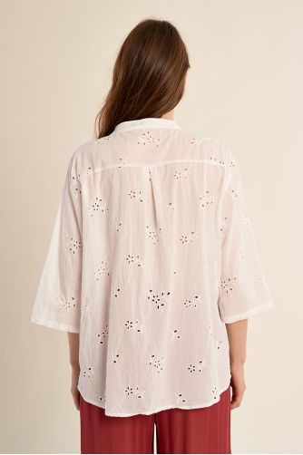 Chemisier coton en broderie anglaise