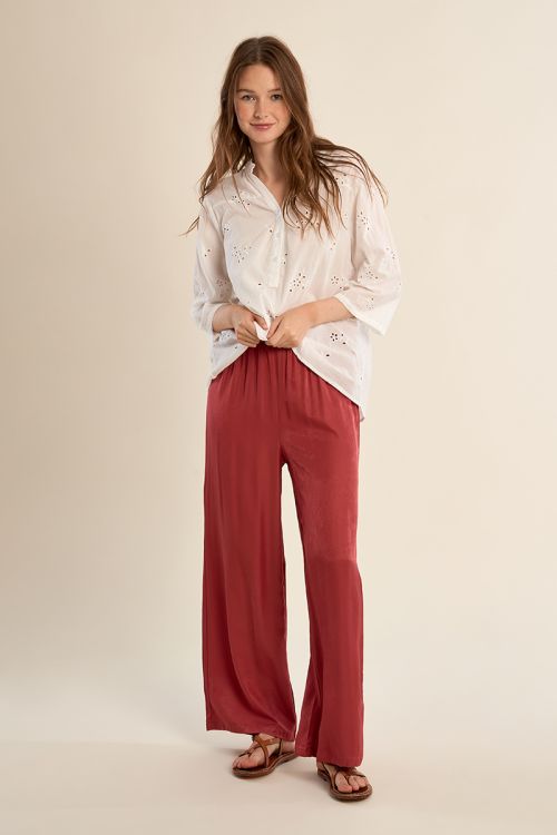 Cotton blouse in broderie anglaise