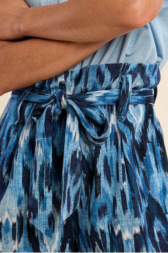 Short paperbag taille haute, imprimé