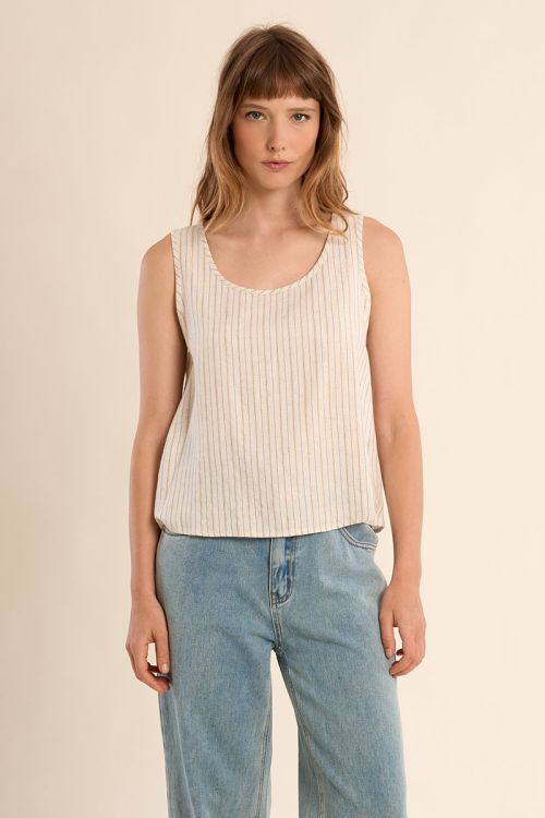 Débardeur casual, rayé