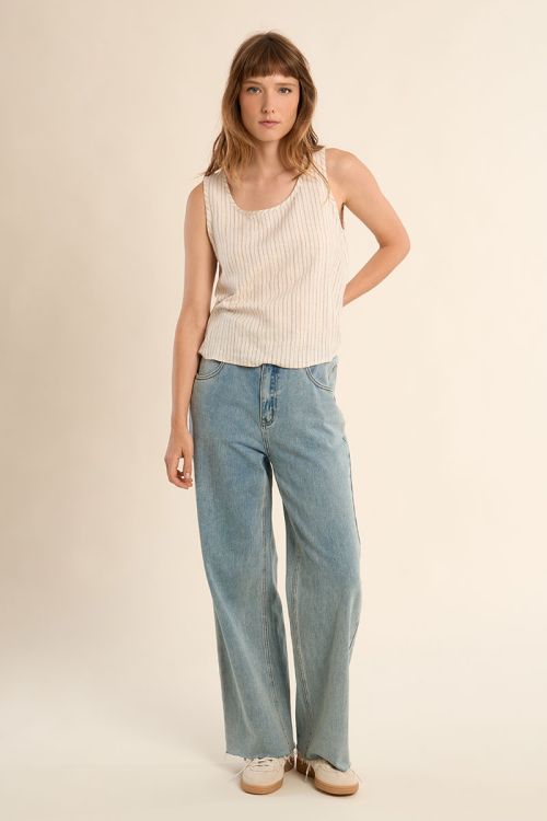 Top de mujer de tirantes, motivo rayas.