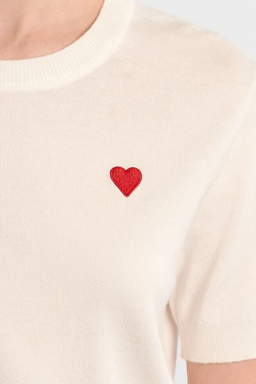 Knitted T-shirt, embroidered Heart